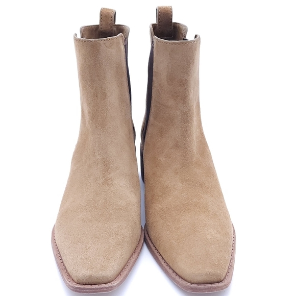 Tory Burch Women's Western Pointed Toe Ankle Chelsea Suede Brown Bootie Size 9.5 - Picture 3 of 10